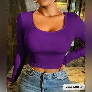 Shein sxy scoop neck crop tee